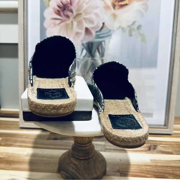 Tory Burch Max Espadrille Slide, Diamond Roccia Print, Snakeskin, Size 7.5, IOB - Picture 9 of 16